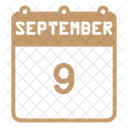 September Calendar Color Fill Icon