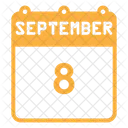 September Calendar Color Fill Icon