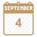 September Calendar Color Fill Icon