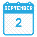 September Calendar Color Fill Icon