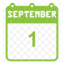 September Calendar Color Fill Icon