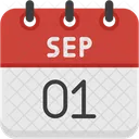 September Calendar Days Time And Date Icon