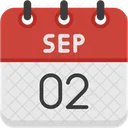 September Calendar Days Time And Date Icon