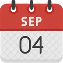 September Calendar Days Time And Date Icon