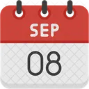 September Calendar Days Time And Date Icon