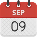 September Calendar Days Time And Date Icon