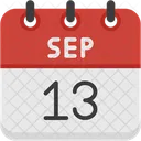 September Calendar Days Time And Date Icon