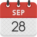 September Calendar Days Time And Date Icon