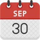 September Calendar Days Time And Date Icon