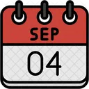 September Calendar Days Time And Date Icon