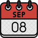 September Calendar Days Time And Date Icon