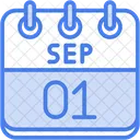 September Calendar Days Time And Date Icon