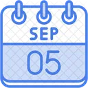 September Calendar Days Time And Date Icon