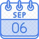 September Calendar Days Time And Date Icon