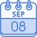 September Calendar Days Time And Date Icon