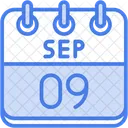 September Calendar Days Time And Date Icon