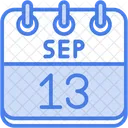 September Calendar Days Time And Date Icon