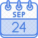 September Calendar Days Time And Date Icon