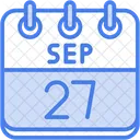 September Calendar Days Time And Date Icon