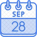 September Calendar Days Time And Date Icon