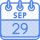 September Calendar Days Time And Date Icon