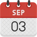 September Calendar Days Time And Date Icon