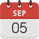 September Calendar Days Time And Date Icon