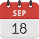 September Calendar Days Time And Date Icon