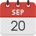 September Calendar Days Time And Date Icon