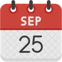 September Calendar Days Time And Date Icon