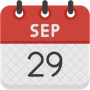 September Calendar Days Time And Date Icon