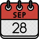 September Calendar Days Time And Date Icon