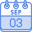 September Calendar Days Time And Date Icon