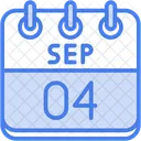 September Calendar Days Time And Date Icon