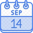 September Calendar Days Time And Date Icon