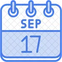 September Calendar Days Time And Date Icon