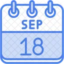 September Calendar Days Time And Date Icon