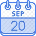 September Calendar Days Time And Date Icon