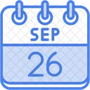 September Calendar Days Time And Date Icon