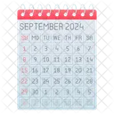 Septiembre Sep Calendario Icon