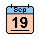 Septiembre Calendario Fecha Icono