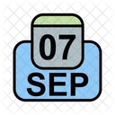 Septiembre Calendario Fecha Icon