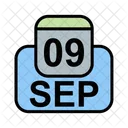 Septiembre Calendario Fecha Icon