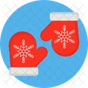 Luva De Floco De Neve Natal Frio Icon