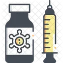 Seringa E Frasco De Vacina Vacina Corona Seringa Ícone