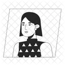 Serious asian woman with short hair  アイコン
