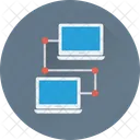 Server Connected Laptop Icon
