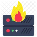 Server Burning Datacenter Burning Data Storage Burning Icon