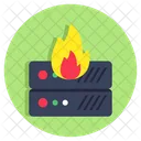 Server Burning Datacenter Burning Data Storage Burning Icon