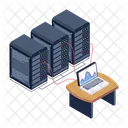 Data Display Server Connected Laptop Server Storage Icon